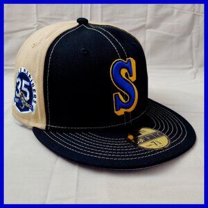NEW Seattle Mariners New Era 59FIFTY OTC 35th Anniversary Fitted Hat / Cap 7 5/8